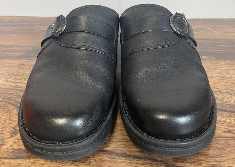 Clarks Collection Women’s Mule Clogs Size 8.5 Black Faux Leather