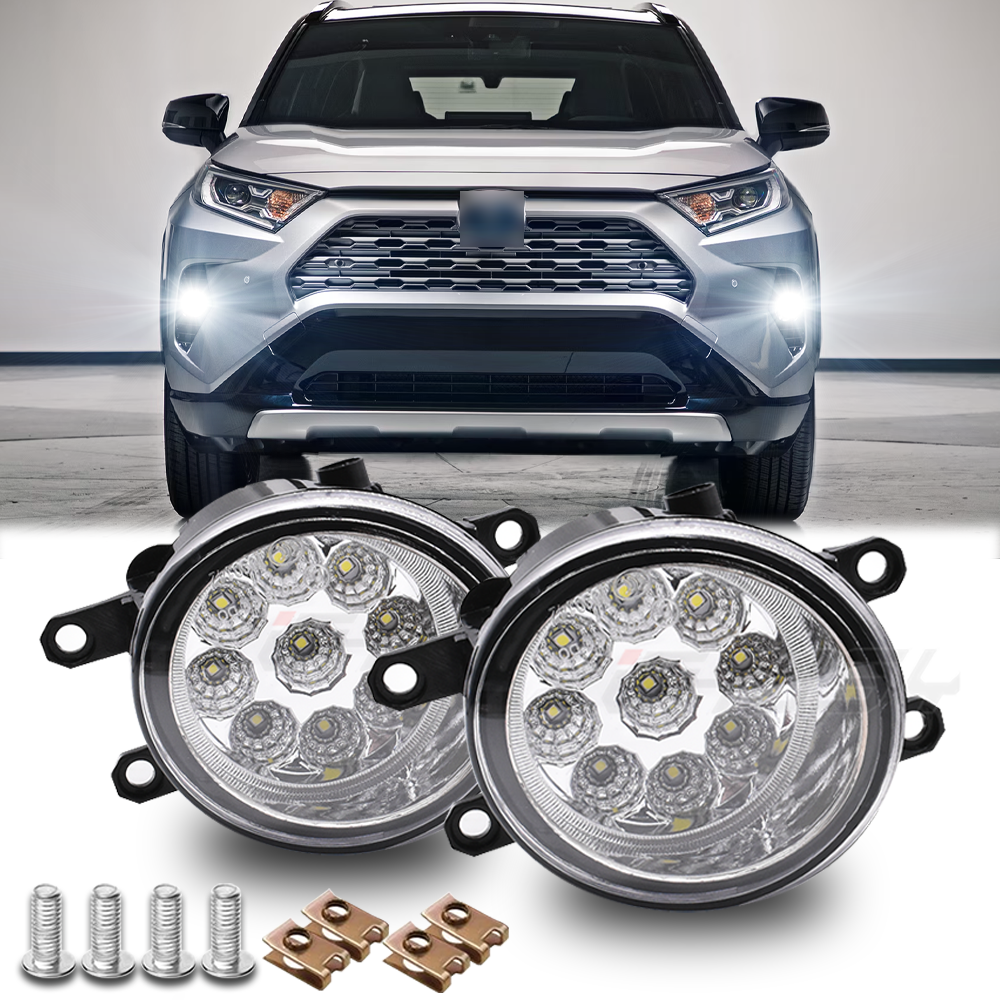For 2019-2022 Toyota RAV4 Clear Lens Pair Bumper Fog Light Lamps Replacement