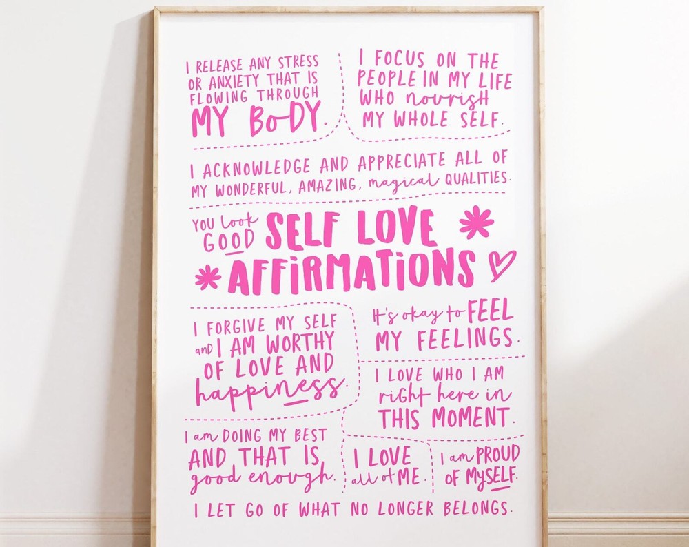 Self Love Art Affirmations Print Printable Wall Art Self Care Prints