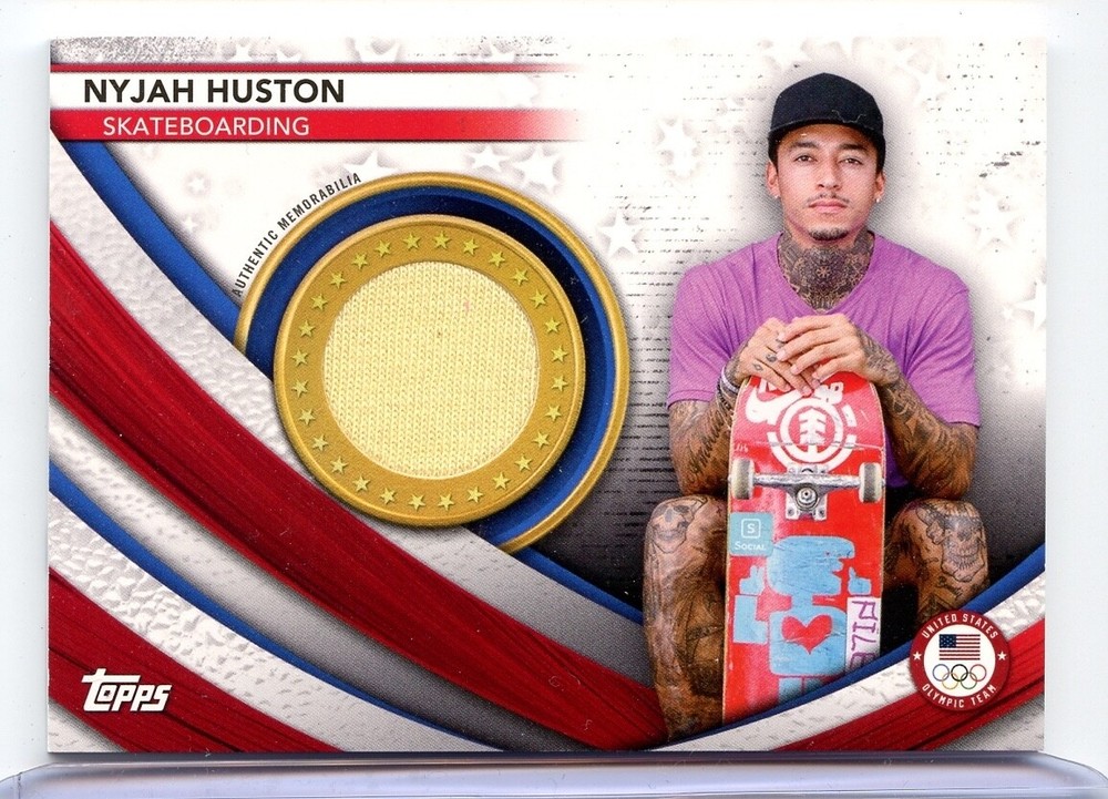 NYJAH HUSTON 2020 TOPPS USA OLYMPICS TEAM USA MEMORABILIA RELIC CARD #USAM-NH