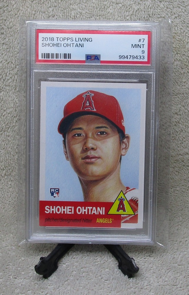 PSA 9 MINT 2018 Topps Living SHOHEI OHTANI Rookie Card #7 LA DODGERS WS CHAMP