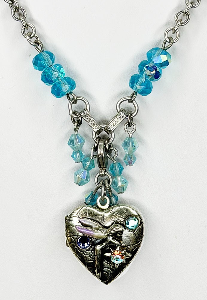 Kirks Folly Fairy Dream Locket Necklace silvertone