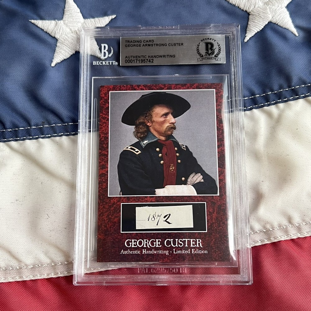 George Custer Word from Autograph Signed Beckett BAS Little Big Horn Civil War