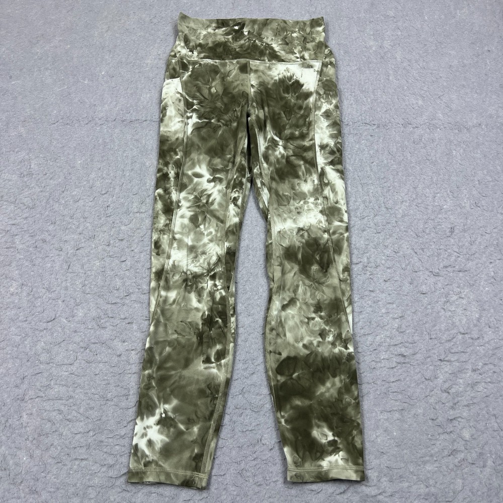 Lululemon Leggings Womens 6 Green Diamond Dye Align High-Rise Pant Pockets
