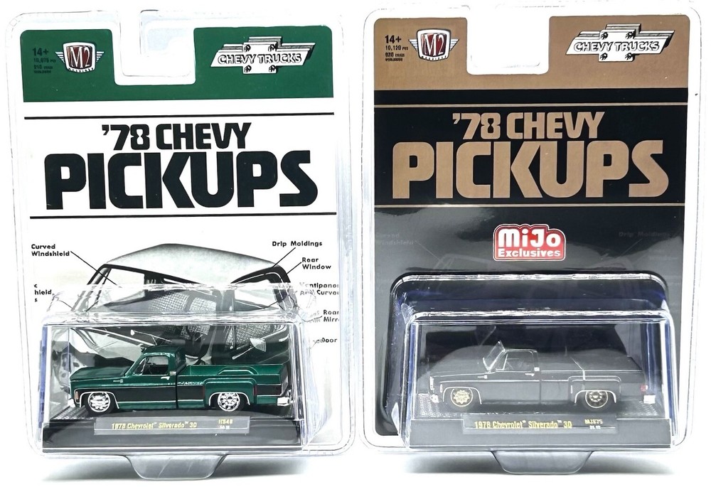 M2 MACHINES 1978 CHEVY SILVERADO SUPER 30 DUALLY SQUAREBODY LOT OF 2 BOTH HOBBY