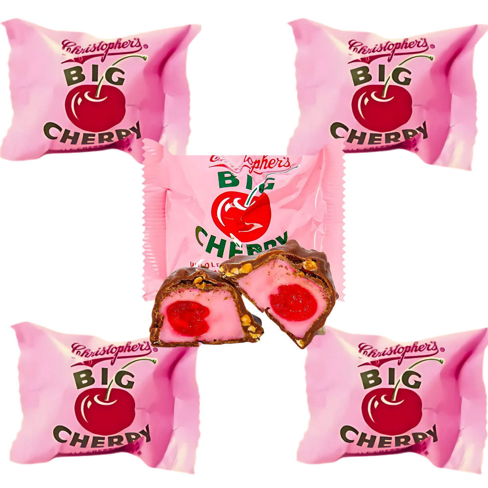 Big Cherry Candy Bars with Whole Cherry Chocolate & Roasted Peanuts 5 Count Free Ice Pack