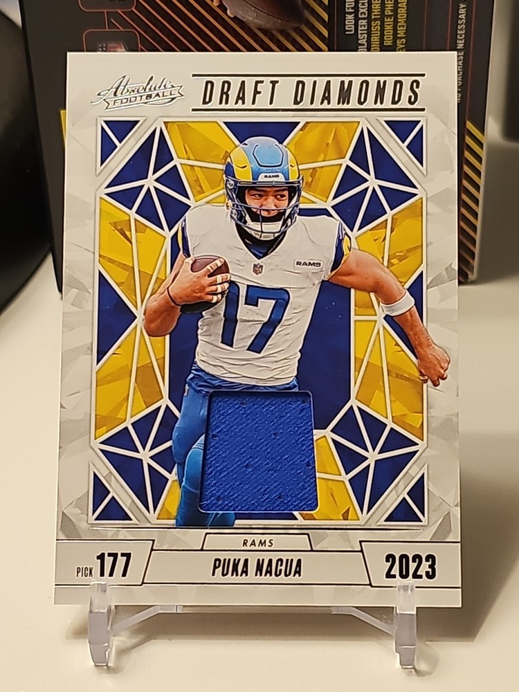 2024 Puka Nacua Absolute Draft Diamonds Patch Relic SP Insert Card