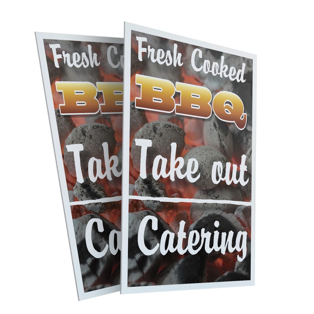 Fresh Cooked BBQ Take Out Heavy Duty A-Frame Sidewalk Sign Delicious Meals Party
