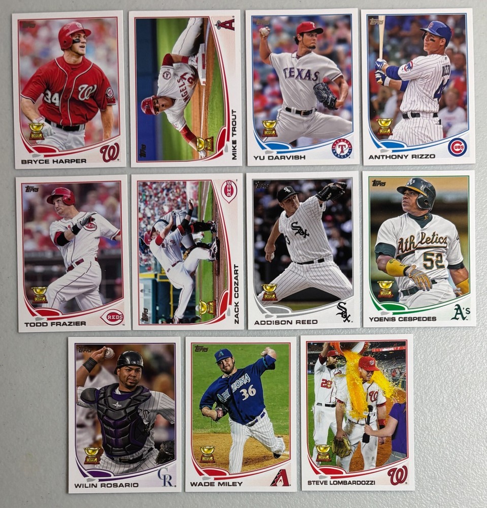 2013 Topps All Star Rookie Team Gold Cup 11-Card Subset Featuring Harper Trout Rizzo