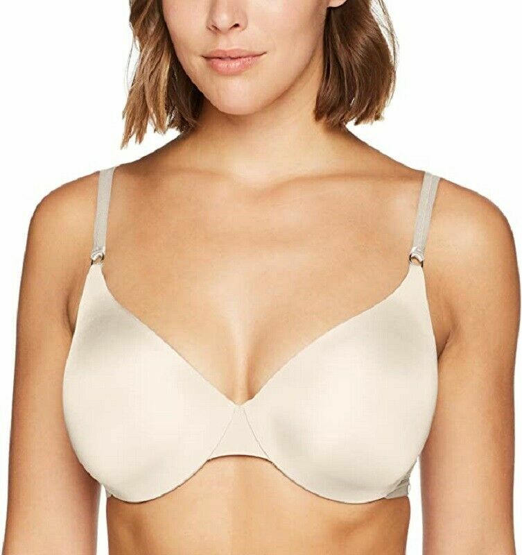 Sloggi Silhouette Bra Cream Size 38D Underwired Padded Microfibre Plunge T-Shirt