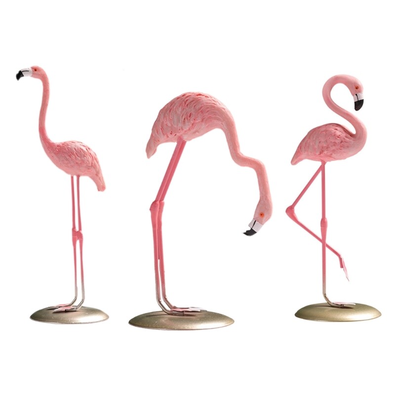 Colorful Flamingos Statue Resins Craft for Living Room Bedroom Desktop