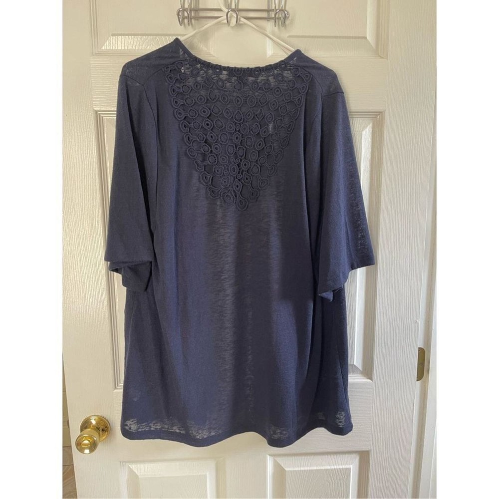 Women's Lane Bryant Open Cardigan 3/4 Sleeve Crochet Back size 14/16