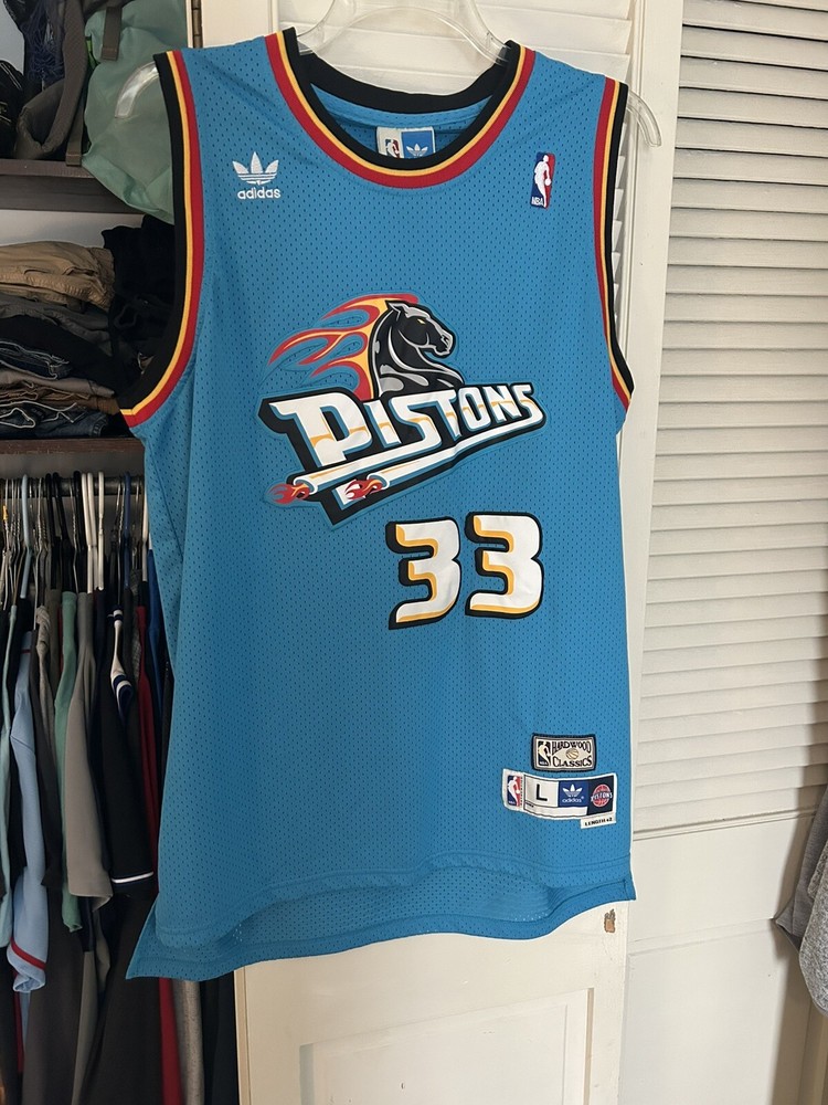 Nike Authentic Jersey Grant Hill Detroit Pistons Stitched Sz. Large 50 Vintage