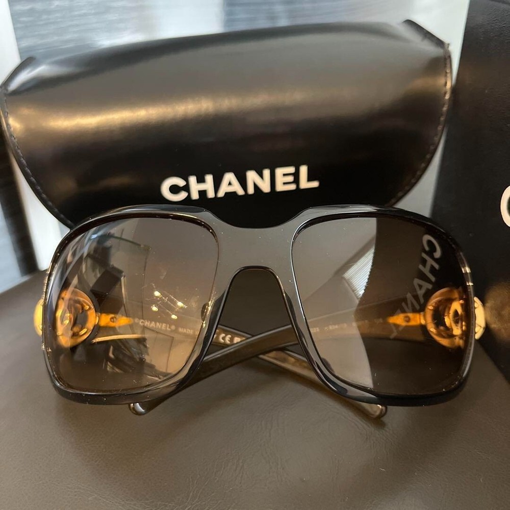 CHANEL 6023 Sunglasses Brown Frame Coco Mark #1