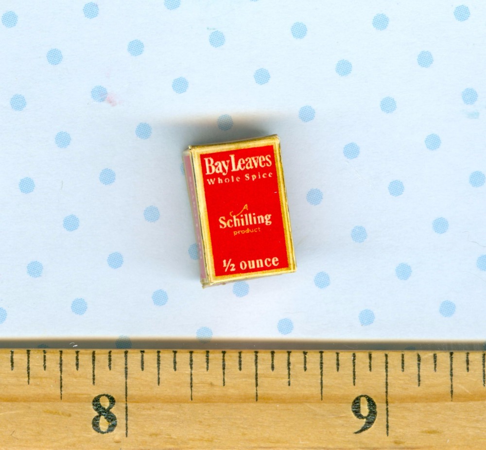 Miniature Dollhouse Bay Leaves Spice Box