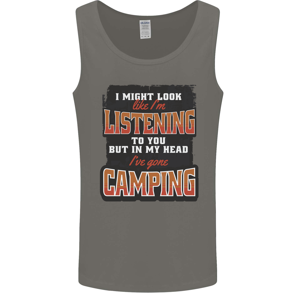 In My Head I've Gone Camping Funny Mens Vest Tank Top