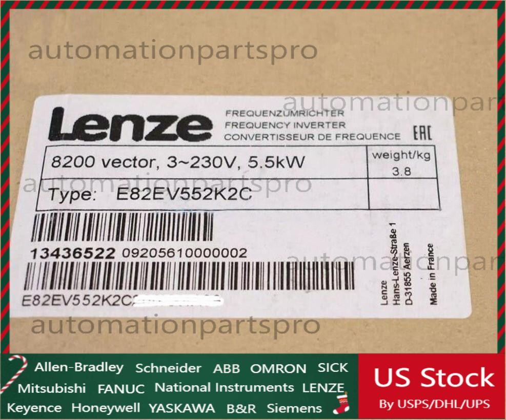 E82EV552K2C NEW LENZE E82EV552_2C Inverter Vector 8200 5.5kW E82EV552-2C-