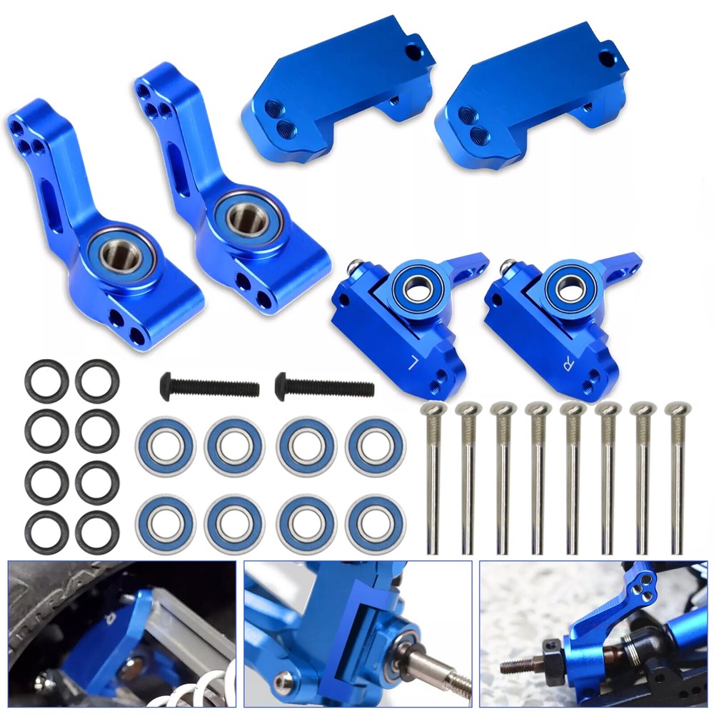 Front Caster Block Steering & Rear Stub Axle Carriers For 1/10 Traxxas 2WD Slash