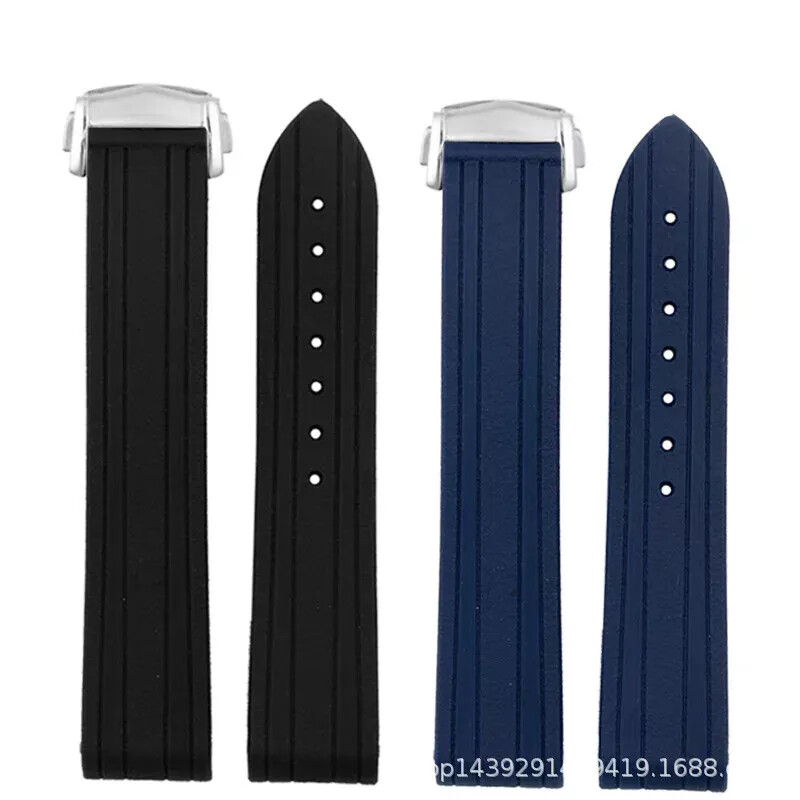 20mm Curved End Silicone Strap for Omega Seamaster 300 Waterproof Durable Watch Band