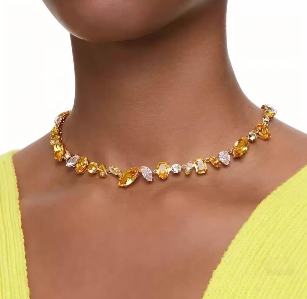 Swarovski Mixed-cut crystal candy necklace.NIB