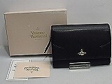 Vivienne Westwood Bifold Wallet Leather Black Used - Limited Time Offer-image