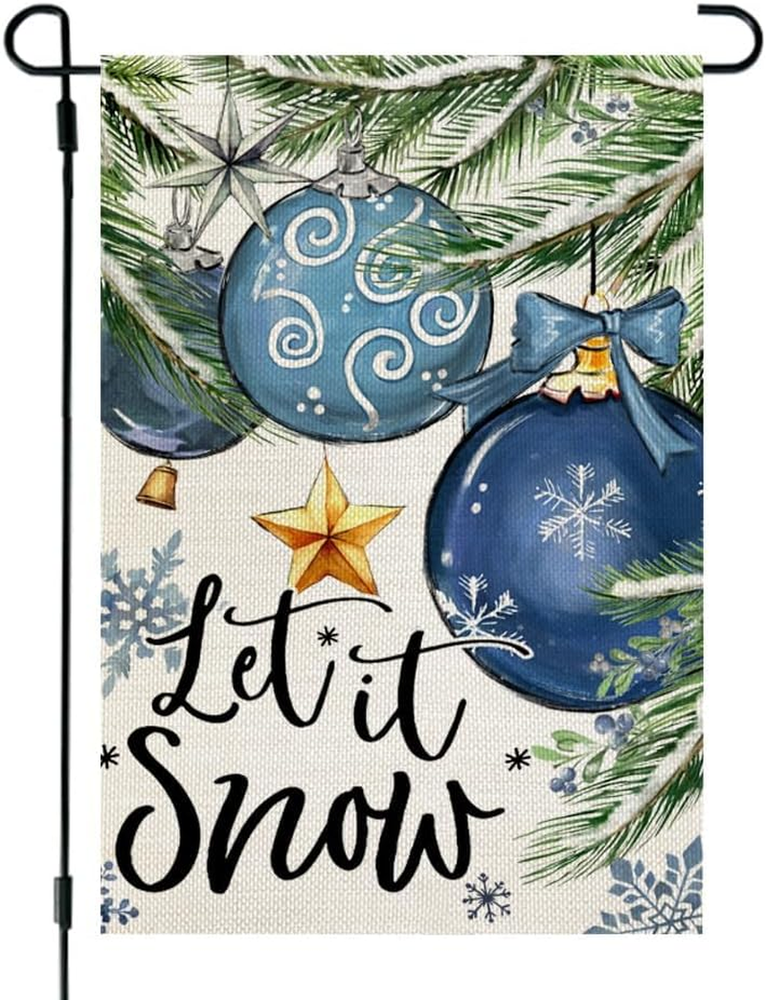 Winter Garden Flag 12X18 Inch Double Sided Small for outside Welcome Burlap Let