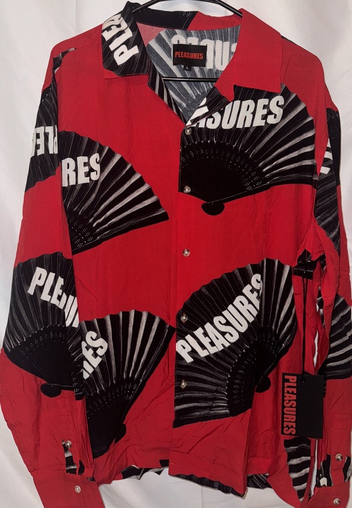 Pleasures Tony Montana Long Sleeve Button Down Shirt in Size Large