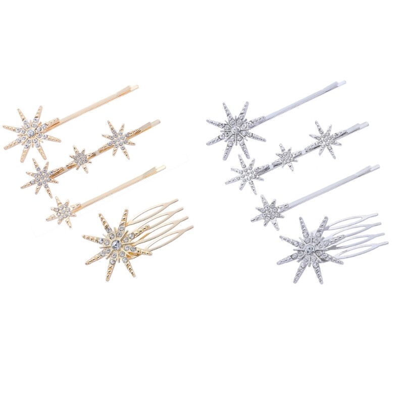 Elegant Wedding Bridal Barrettes Star Hairpins Bride Hair Clips for Special Occasions