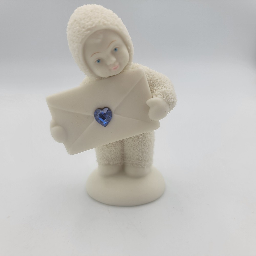 DEPT 56 SNOWBABIES Extra Special Delivery December Sapphire Swarovski Crystal!!
