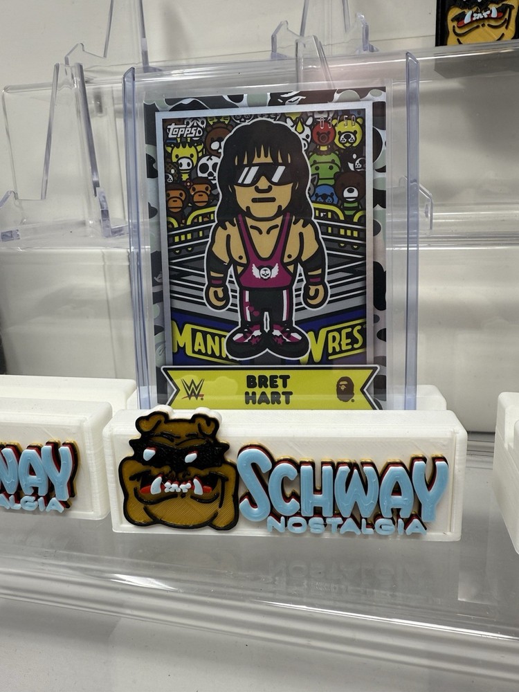 2025 Topps WWE X BAPE BRET HART Baby Milo Black And White Camo 33/50 - SSP