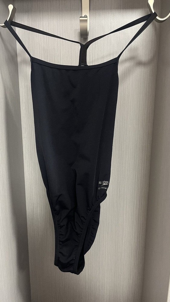 Speedo Endurance Black Athletic One Piece Women's Swimsuit Size 26 Stretch Lined