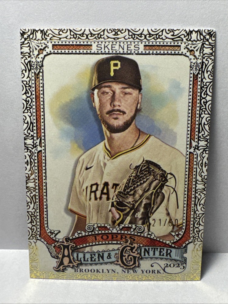 2025 Topps Allen & Ginter - Paul Skenes #128 - Gold Foil Filigree /50 Pirates