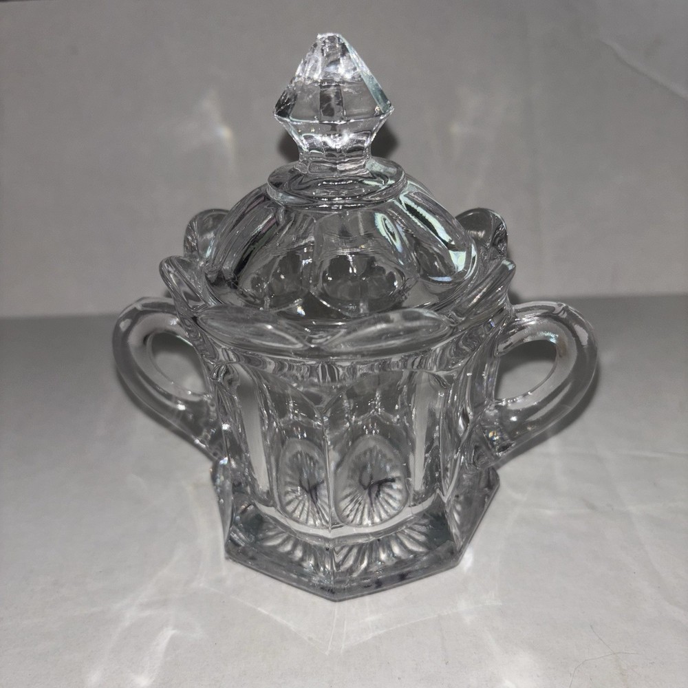 Vintage Waterford Glass Sugar Bowl with Lid and Handles