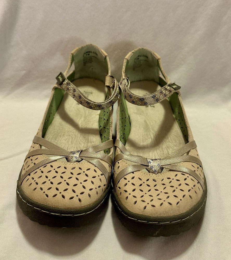 Jambu Memory Foam Cherry Blossom Nubuck Leather All Terrain Mary Jane Shoes