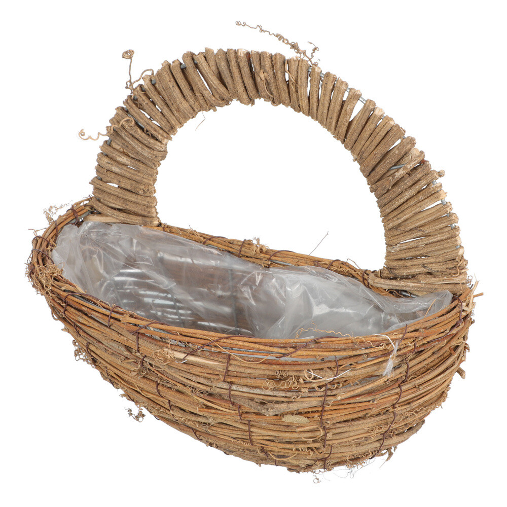 Hanging Boho Planters Wicker and Rattan Wall Mimbre Pots Liner Flower Basket
