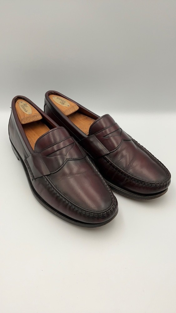 Allen Edmonds Shell Cordovan Leather Penny Loafers Size 9 Burgundy USA