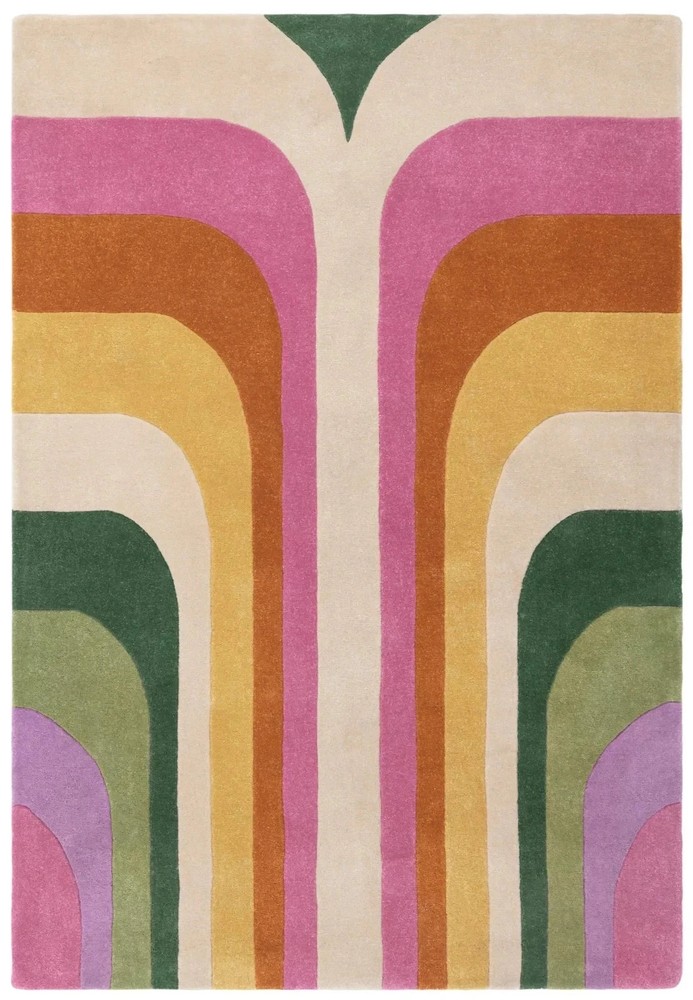 Rug Carpet Wool Area for Green Handmade Pink Tufted Hand Home Decor Bohemian