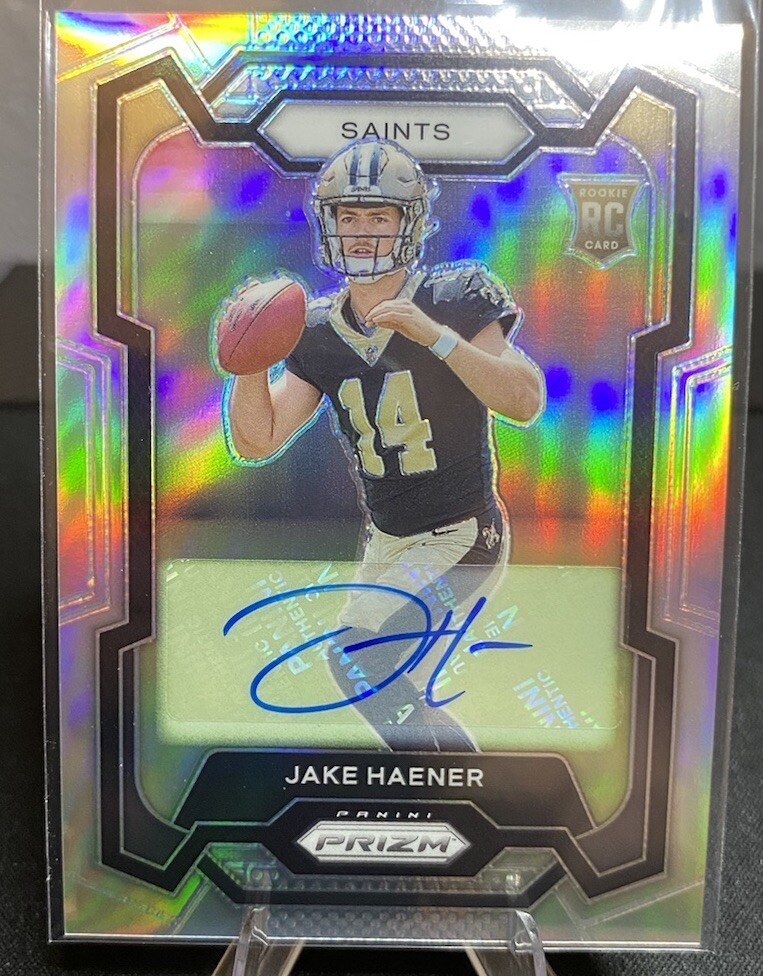Jake Haener 2023 Prizm Silver Autograph New Orleans Saints