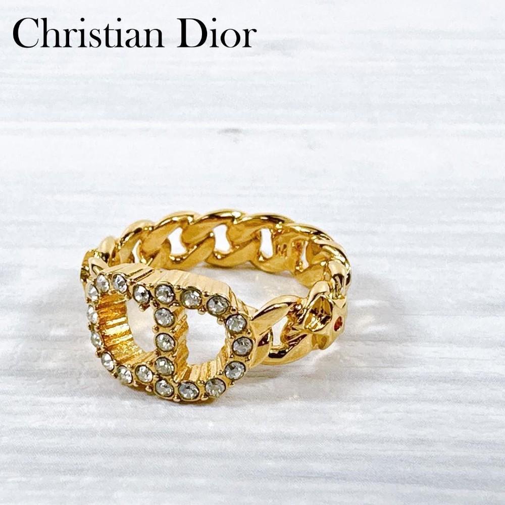 Dior Clair D Lune Ring with White Crystals Pre-Owned Luxury Jewelry