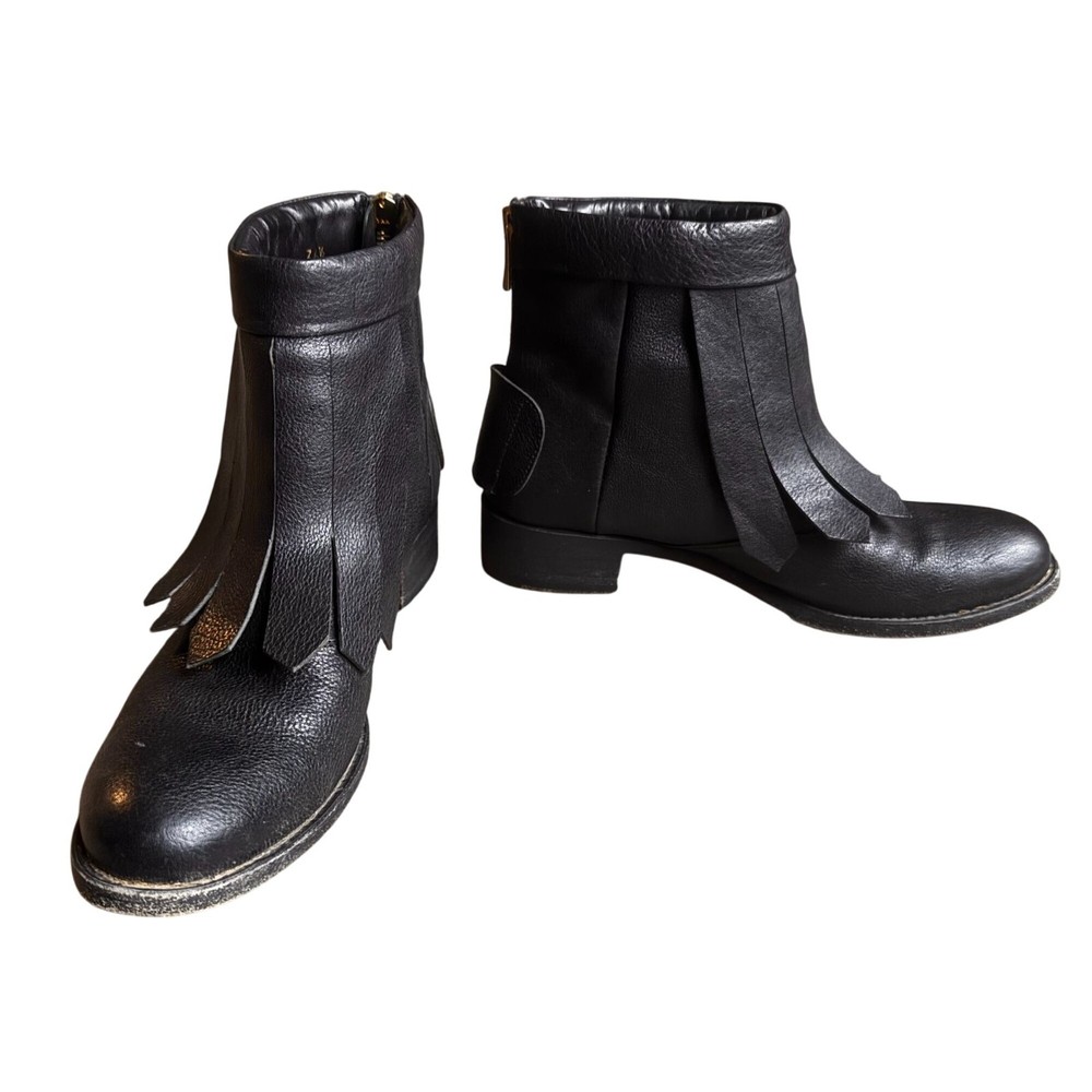 Rupert Sanderson Ankle Boots Women 6.5 Italy Old Money Countryside Zip Buckle