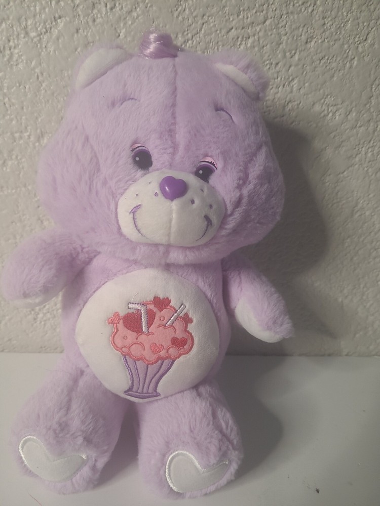 Care Bears 20th Anniversary Purple Milkshake Share Bear Plush 16