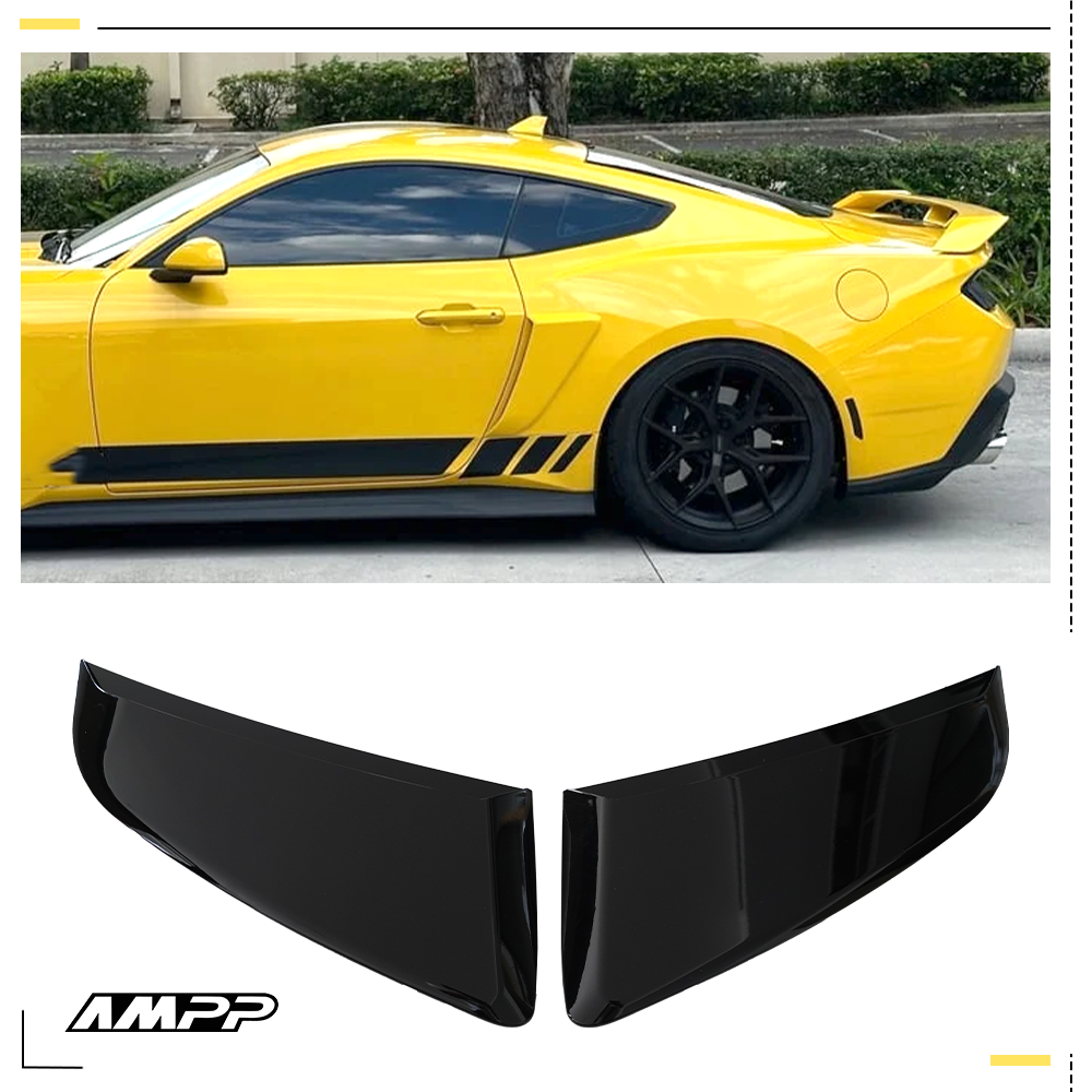 For 2024-2025 Ford Mustang DH Style AMPP Rear Side Fender Vent Cover Gloss Black