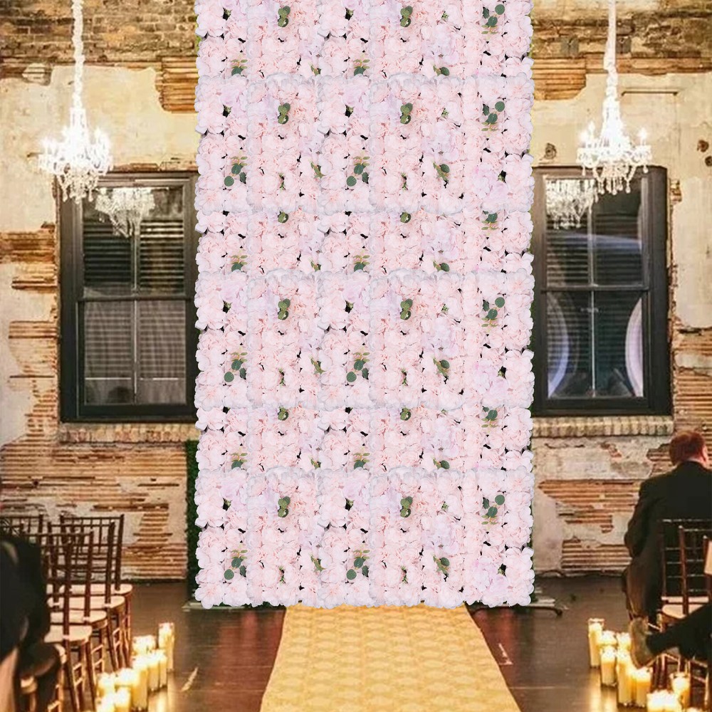 6 Pieces 3D Artificial Hydrangea Flower Panels Photo Wall Decoration 24