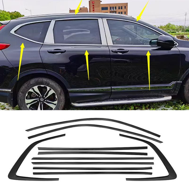 For Honda CR-V 2023-2024 Black titanium Car Window Sill Molding Strip Cover Trim