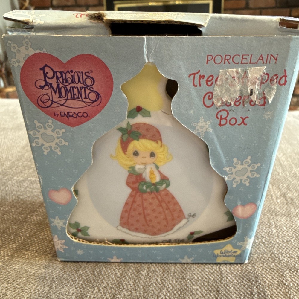 Precious Moment Tree Shaped Vintage Trinket Box