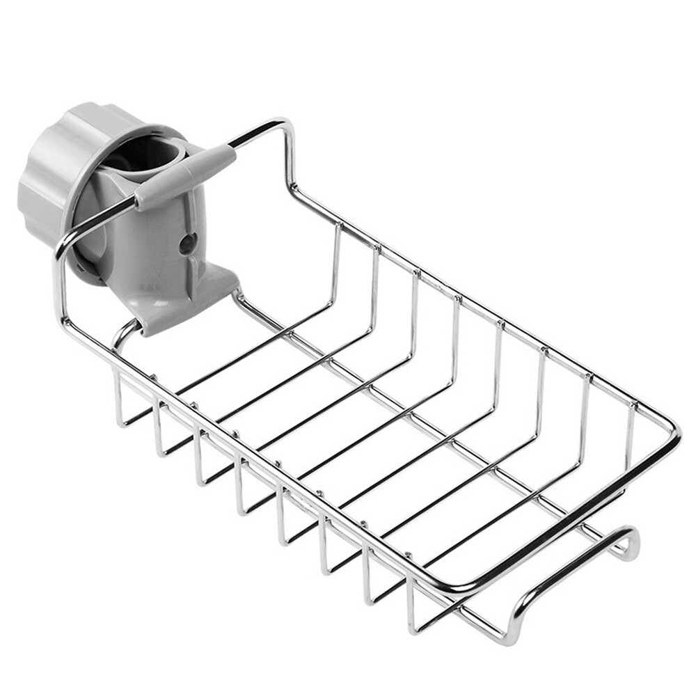 Kitchen Sink Soap Sponge Holder with Faucet Mount Storage Rack