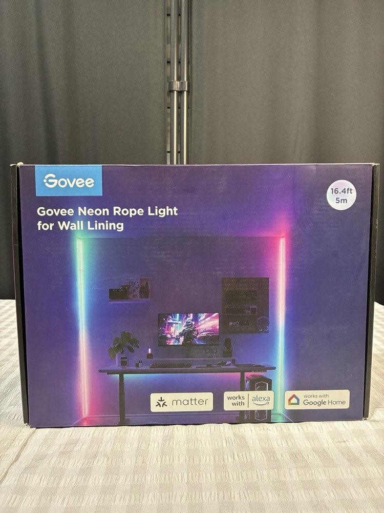 Govee Neon Rope Light for Wall Lining, LED Rope Lights Work with Matter, Google