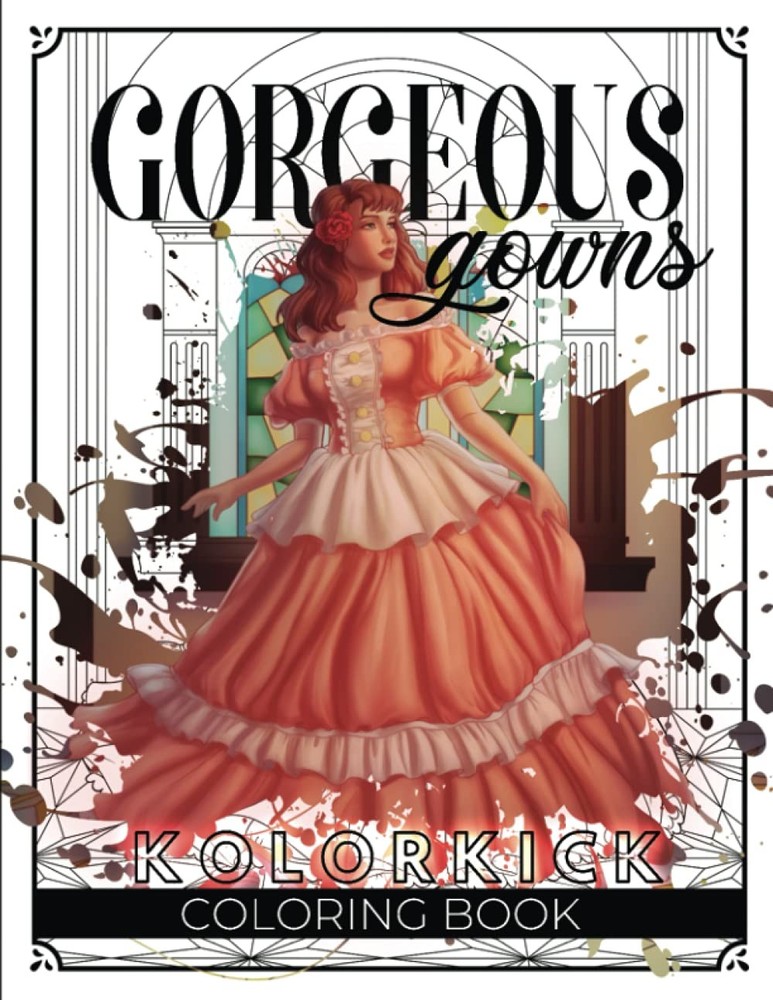 Elegant Ball Gown Coloring Book for Adults with Stunning Dress Designs