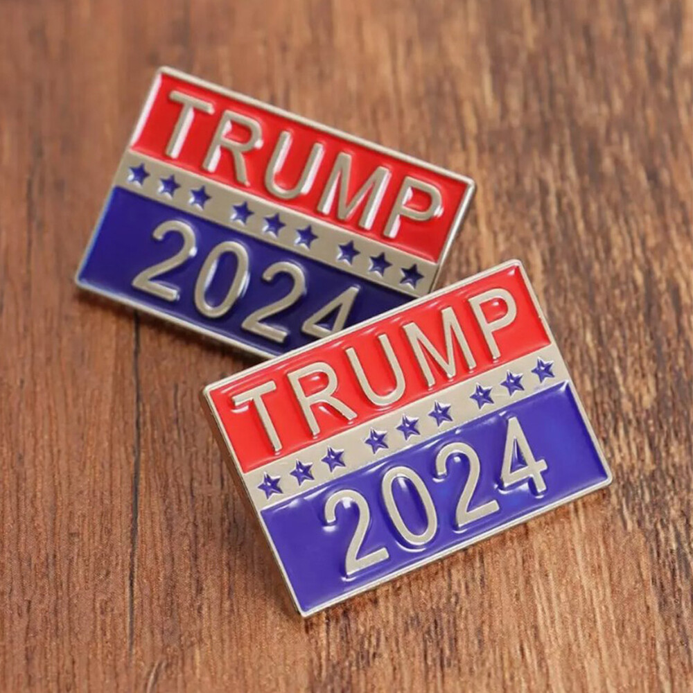 1pc Donald Trump Fashionable Metal Pin Badge 2024 Make America Great Again MAGA