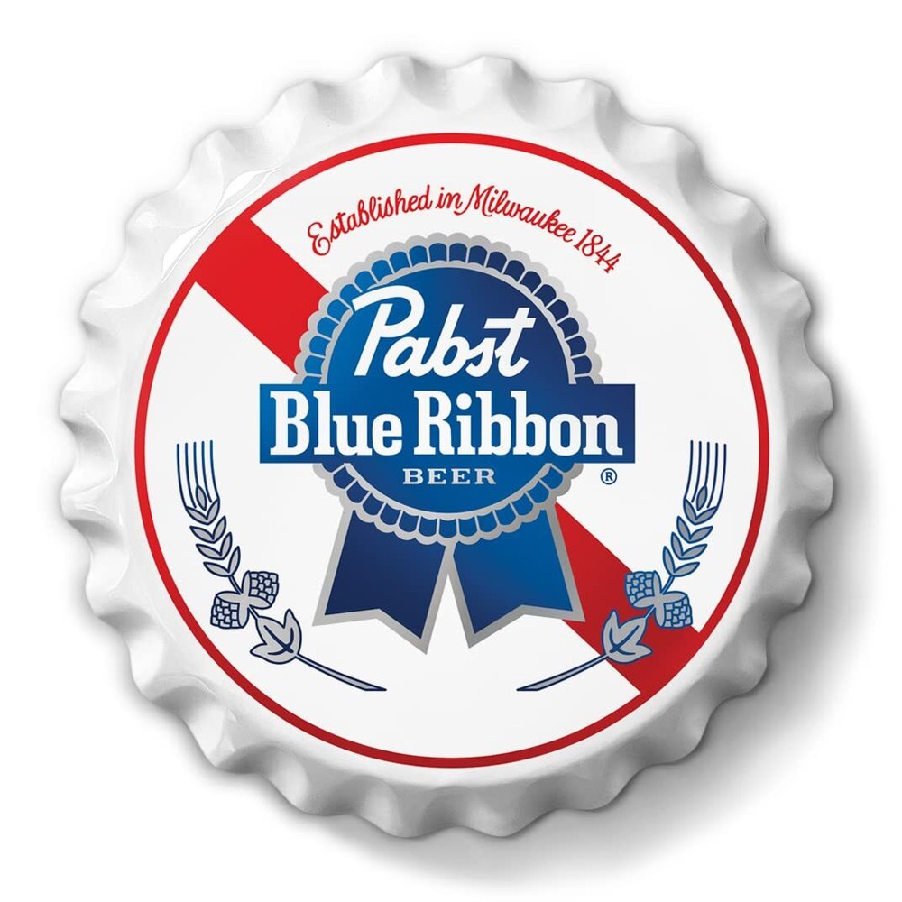 Pabst Blue Ribbon Stamped Shape Bottle Cap by Desperate Enterprises - Premium Design